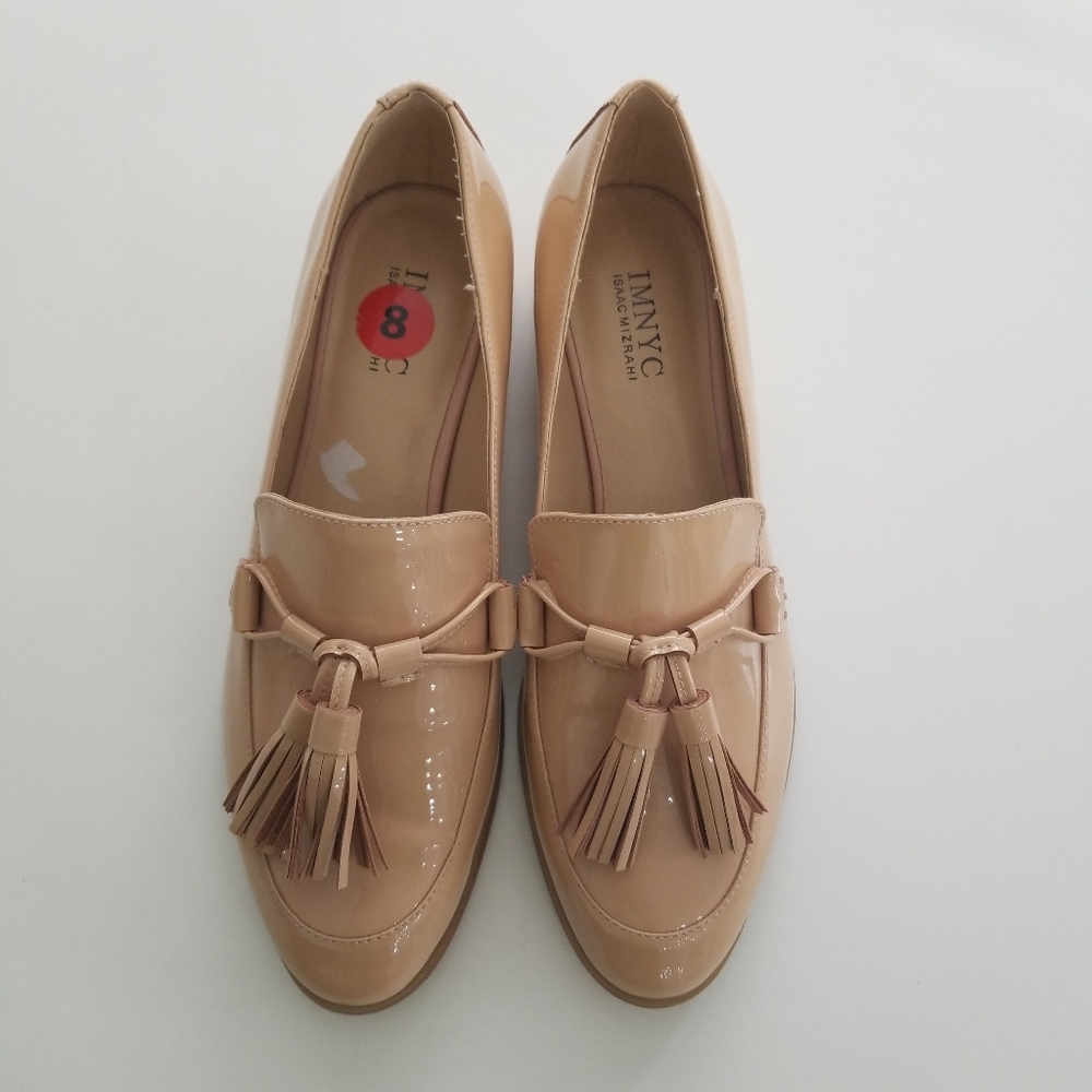 Patent Isaac Mizrahi Nude Shoes W Tassles